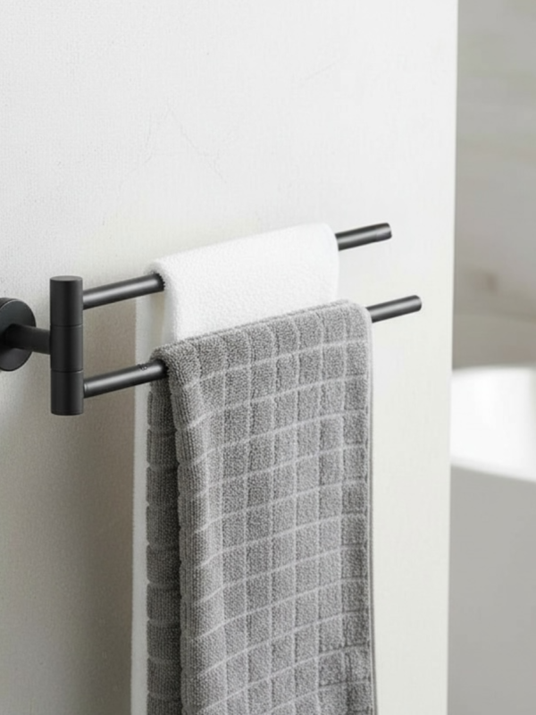 Porte-serviettes avec 2 bras mobiles En Inox
